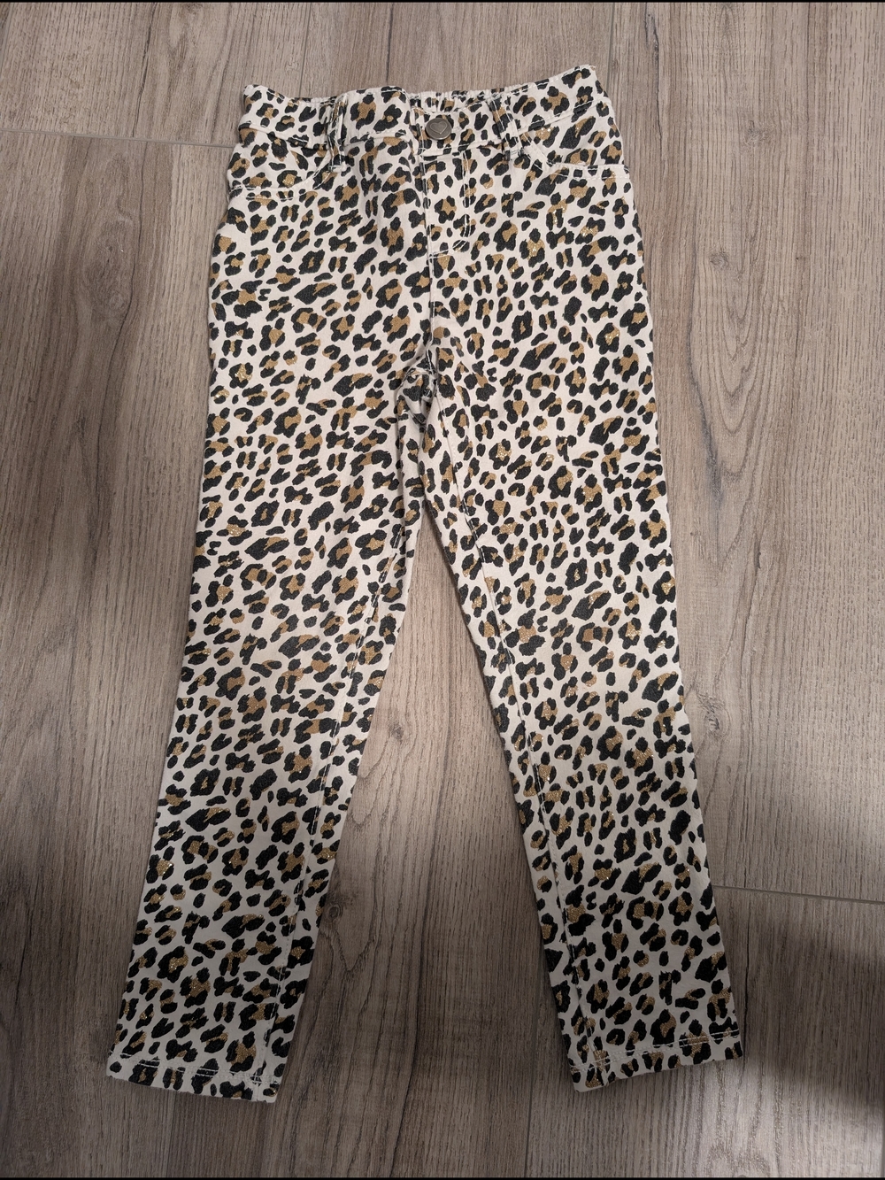 The Children's Place Girls' Leopard Print Leggings in Cream, Black & Gold